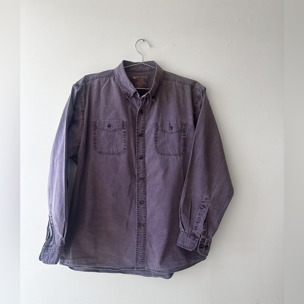 Windriver Denim Collared Button Down Shirt - Purplish Grey - Size XL